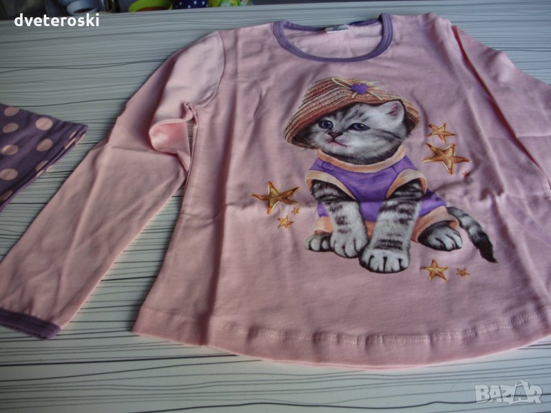 Детска пижама с дълъг ръкав за момиче Ръст 122, снимка 1