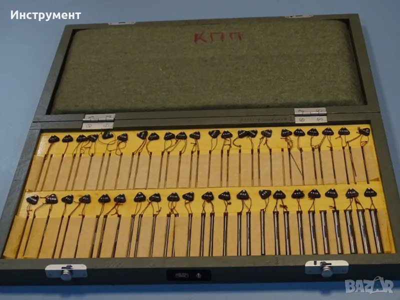 Комплект цилиндрични калибри за резба(телчета) Carl Zeiss Jena DDR Ф0.17-Ф6.35mm, снимка 1