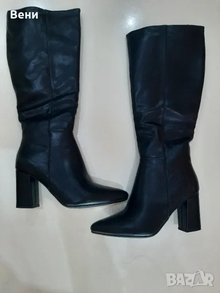 Дамски елегантни ботуши на ток- НОВИ, снимка 1
