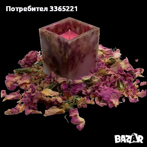 Куб с рози свещ, снимка 1
