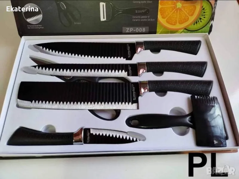 Луксозен качествен комплект от 6 части за рязане с допълнителни аксесоари, снимка 1