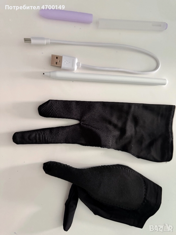 Продавам стилус, зарядно и 2 ръкавици за работа със стилуса, снимка 1
