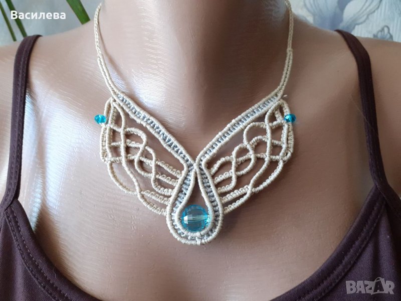 Колие, микро макраме, снимка 1