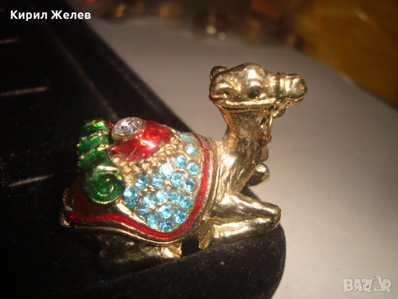 ПОЗЛАТЕНА БРОНЗОВА КАМИЛА - МИНИ КУТИЙКА БИЖУ ЕМАЙЛ КАМЪНИ КРИСТАЛИ БРОНЗОВА 5224, снимка 1