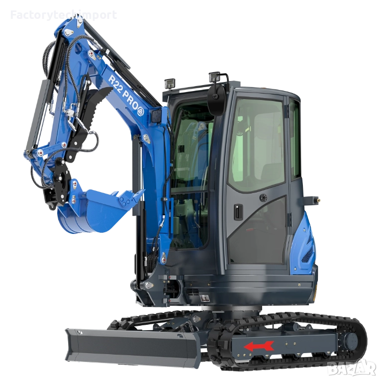 Мини багер Rippa R22 Pro – 2.4 т – KUBOTA (3 цилиндъра)+ Климатик, снимка 1