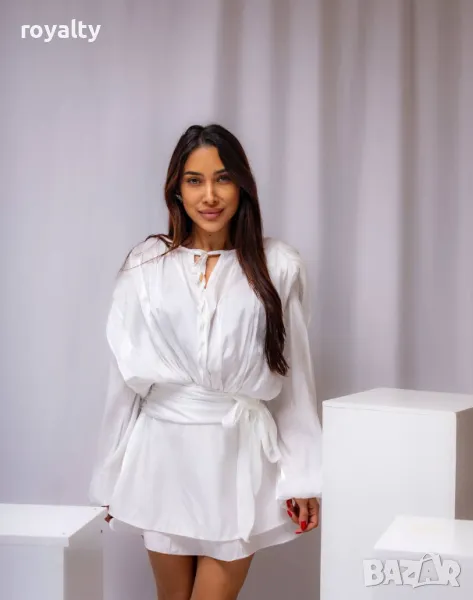 Бяла дамска елегантна рокля , снимка 1