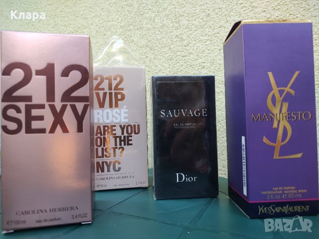 212 sexy, 212 VIP, Sauvage, Saint Laurent Manifesto , снимка 1 - Дамски парфюми - 42377828