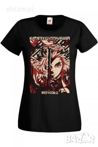 Дамска тениска Demon Slayer Kyojuro Rengoku 01,Анимация,игра,Празник,Повод.