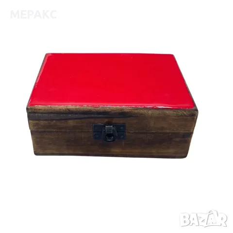 Средна дървена кутия с керамична глазура – 15 × 10 × 6 см, снимка 2 - Други - 56223899