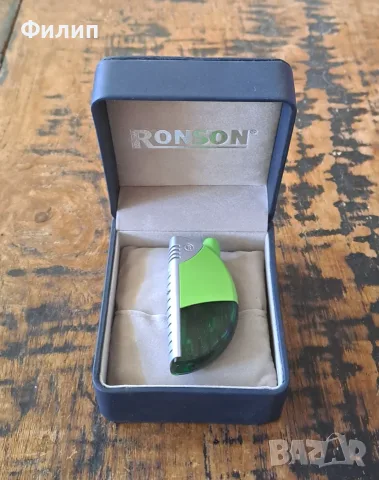 запалка Ронсън Ronson зелена вятъроустойчива в подаръчна кутия