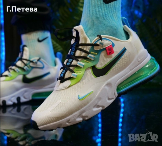 NIKE AIR MAX 270 REACT Цвят-Бяло и Зелено , снимка 5 - Маратонки - 53379543