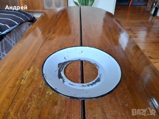 Стар емайлиран рефлектор за лампа #2, снимка 2 - Антикварни и старинни предмети - 39865846