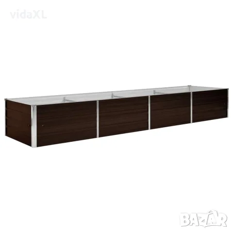 vidaXL Градинска висока леха кафява 320x80x45 см поцинкована стомана
