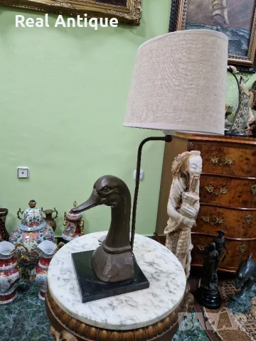 Уникална антикварна дизайнерска настолна фигурална лампа , снимка 3 - Настолни лампи - 49688012