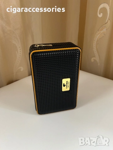 COHIBA хумидор за 4 пури – преносим, кожен, с дигитален хигрометър, снимка 4 - Табакери - 53887144