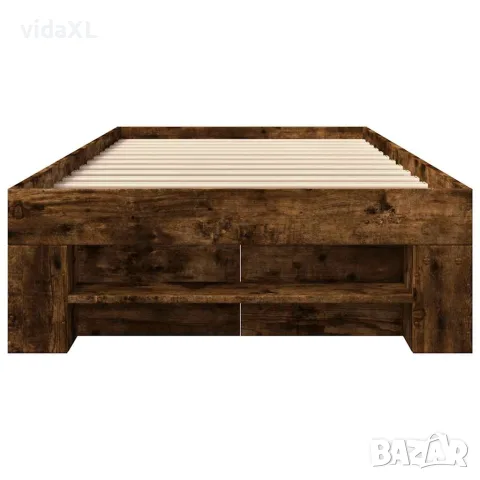 vidaXL Рамка за легло без матрак опушен дъб 90x190 см инженерно дърво, снимка 5 - Спални и легла - 56146881