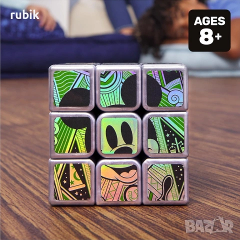 Оригинален магически пъзел Rubik's Cube 3x3 Disney 100th Anniversary Metallic Platinum, снимка 7 - Игри и пъзели - 44996866