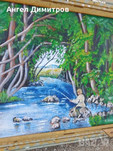 Стара маслена картина подписана , снимка 5 - Антикварни и старинни предмети - 47752972