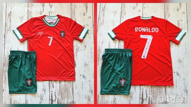 Екип Роналдо Черeн PORTUGAL Новия Екип Ronaldo 7 cr7 Комплект, снимка 2 - Футбол - 51222397