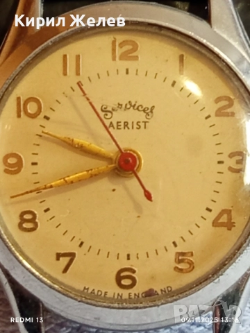 Стар механичен часовник мъжки Services Aerist made in England работи 51478, снимка 5 - Антикварни и старинни предмети - 52350373