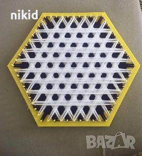 голям шестоъгълен стан станче 30 см пластмасов за плетене на килимче, снимка 6 - Други - 38085835