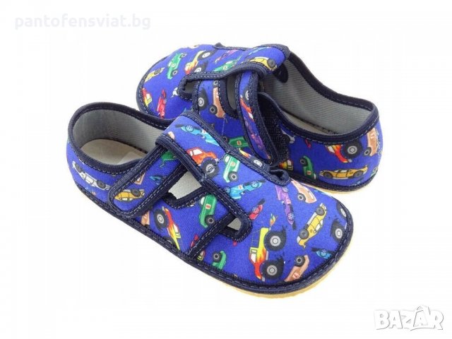 Детски пантофи "Barefoot" син коли 24/33