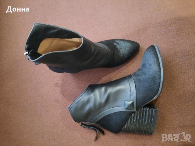 Дамски черни боти естествен косъм , снимка 2 - Дамски боти - 31051226