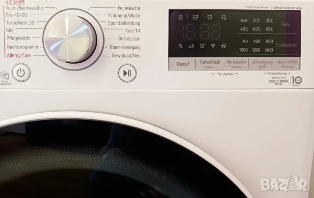 Инверторна пералня  LG ThinQ  с пара - 8 кг, снимка 3 - Перални - 56521179