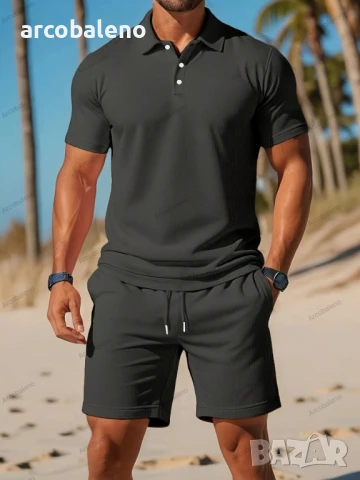 Ежедневен мъжки моден летен комплект от две части, 6цвята , снимка 9 - Спортни дрехи, екипи - 50787944