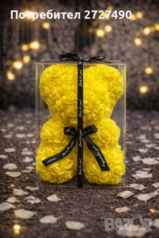 Мече от вечни рози , снимка 5 - Подаръци за жени - 53328976