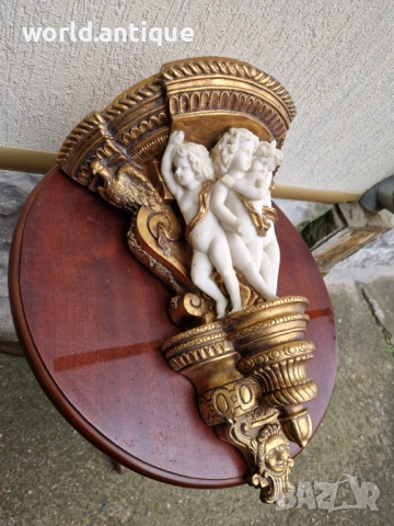 Уникална стара антикварна конзола за стена , снимка 5 - Други ценни предмети - 53063577