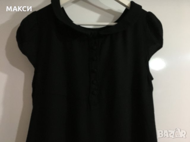 Маркова Н&М рокля с къс ръкав, джобове и ефектна якичка в черно, снимка 3 - Рокли - 31106800