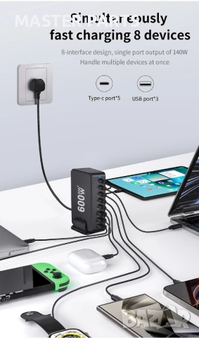 GaN3 600W Станция PD 3.1 Най-новата GaN Технология за Бързо Зареждане, снимка 6 - Резервни части за телефони - 52585149