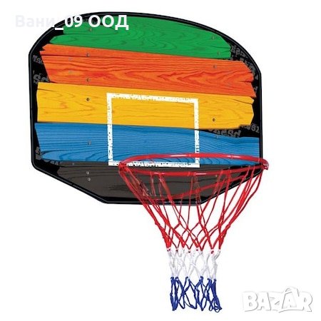 Цветно дървено табло с баскетболен кош, снимка 1 - Баскетбол - 40877561