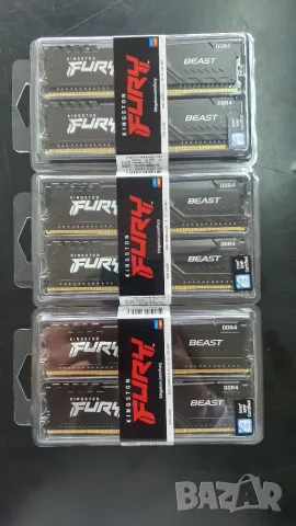 Чисто нов комплект Kingston Fury Beast 16GB (2x8GB) DDR4 3200MHz CL16 KF432C16BBK2/16