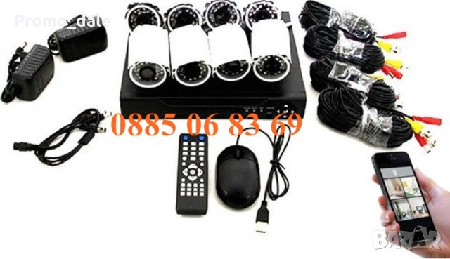 2 модела Пълен пакет SONY 4 или 8 камери + Dvr CCTV Комплект за видеонаблюдение, снимка 5 - Комплекти за видеонаблюдение - 35115053