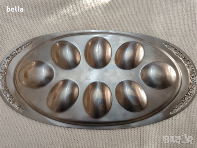 Винтидж плато за яйца WMF Cromargan Germany, снимка 5 - Други - 54305196