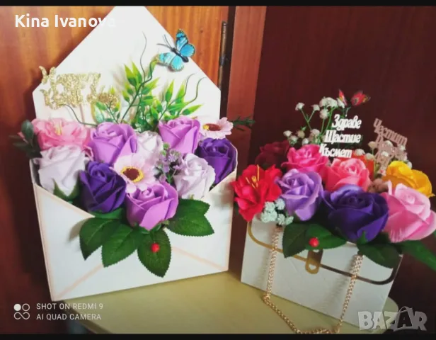 Сапунени цветя ❤️🌹❤️🌹❤️ , снимка 5 - Други - 55719402