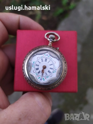 Стар сребърен джобен часовник, снимка 2 - Антикварни и старинни предмети - 52615504