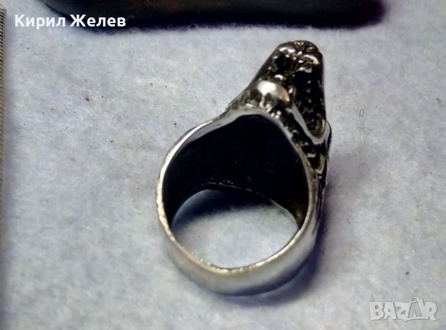 ФИГУРАЛЕН КОЛЕКЦИОНЕРСКИ АРТ ПРЪСТЕН ВЪЛК от НИКЕЛИРАНА БЛАГОРОДНА НЕРЪЖДАЕМА СТОМАНА 25161, снимка 12 - Пръстени - 51280126