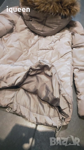 Зимно яке с лисица в бежово, снимка 4 - Якета - 53207887