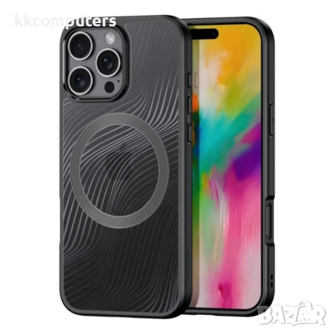 Силиконов твърд кейс Dux Ducis AIMO с Magsafe и Протектор За iPhone 16 Pro (6.3), Черен