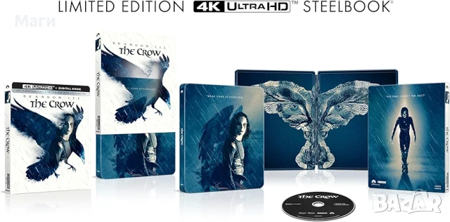  The Crow (Limited Steelbook edition / Гарванът 1994г / 4K UHD+ Blu Ray disc без Бг субтитри , снимка 5 - Blu-Ray филми - 53329116