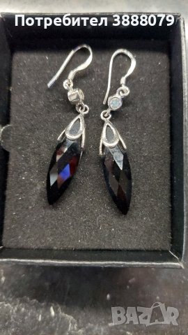 Сребърни обеци с оникс 