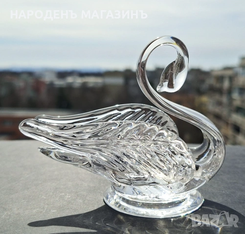 Edinburgh CRYSTAL - Великобритания - Кристален лебед за бижута кристална бижутерка , снимка 2 - Други ценни предмети - 53915950