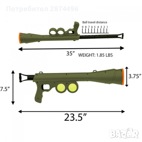 2230 ИГРАЧКА ЗА КУЧЕТА С АВТОМАТИЧНО ИЗСТРЕЛВАНЕ НА ТЕНИС ТОПКИ, снимка 9 - За кучета - 36399007