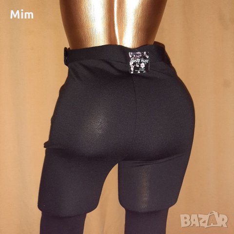 INFINITY S Черен клин от кожа и трико , снимка 2 - Клинове - 34951434