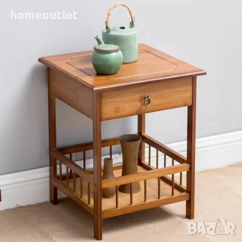 ПРОМОЦИЯ Бамбукова масичка с ретро дизайн UNHO XJJ227-S-G1, снимка 4 - Маси - 52627238