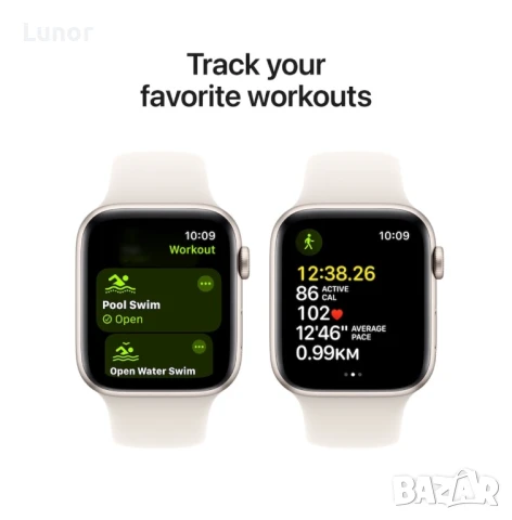 Apple Watch SE (2024), GPS, 40 мм, Starlight, спортна каишка S/M., снимка 4 - Смарт гривни - 51065641