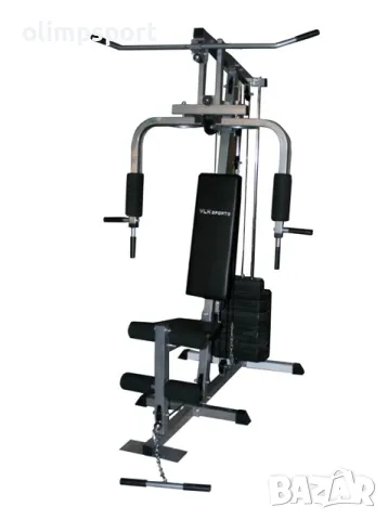 Комбиниран фитнес уред нов    Здрава стоманена рамка   Пакет тежести 45 кг.  (10 плочки) 